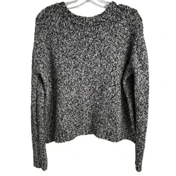 H&M Divided Women's M Black and White Marled Knit Pullover Sweater Long Sleeve - Picture 1 of 9